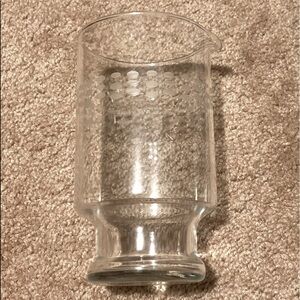 Clear Glass Martini Pitcher, Mid-Century Modern Barware, 34 oz Etched Design